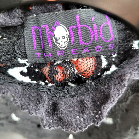 RARE VINTAGE Y2K MORBID Gothic Lace Blouse Black - Picture 12 of 14